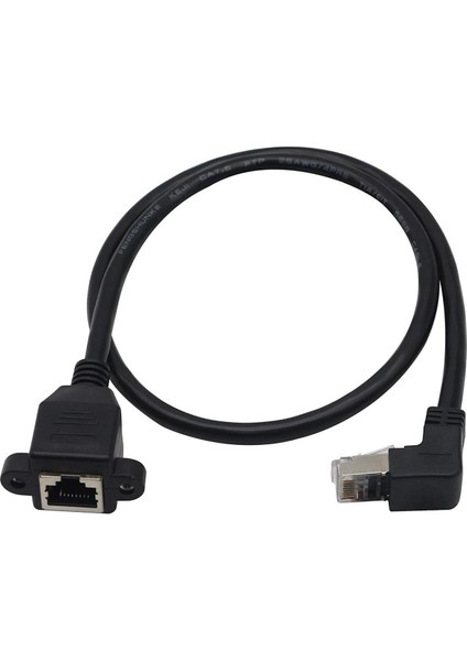 5043 RJ45 Dişi Erkek Uzatma 0.5m Dirsek Köşeli 90 Derece Panel Tipi Cat6 Montaj Kablosu (0.50 Metre)