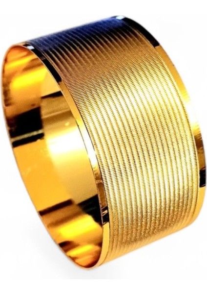 Kadın 22 Ayar Altın Kaplama Trabzon Desenli Bilezik