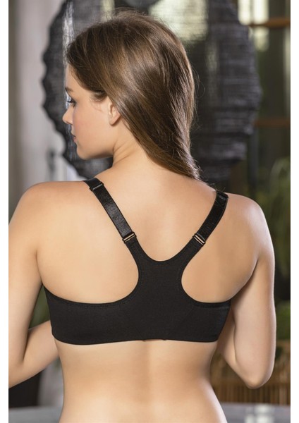 Fermuarlı Pamuklu Sporcu Sütyeni Siyah (MGP1061) fiyatları