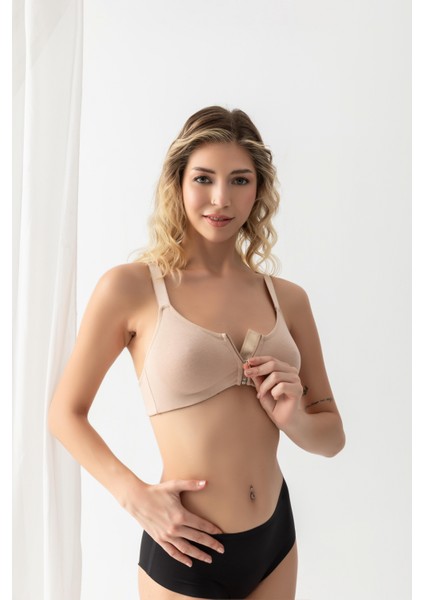 Fermuarlı Pamuklu Sporcu Sütyen Ten (MGP1061) fiyatları