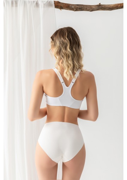 Fermuarlı Pamuklu Sporcu Sütyeni Beyaz (MGP1061) modelleri