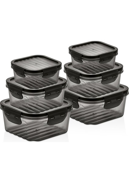L860X2 Quick Sızdırmaz Kare Saklama Kabı Seti - Siyah / Şeffaf fiyatları