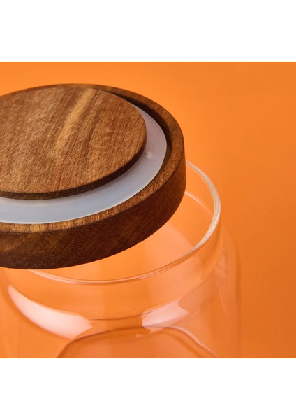Bambu Kapaklı Cam Kavanoz - Açık Kahverengi / Şeffaf - 450 ml modelleri