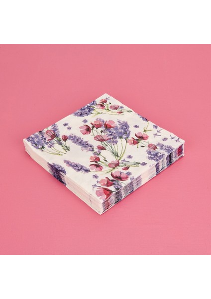 Houseware Çiçek Baskılı 16'lı Peçete - Asorti - 33X33 cm