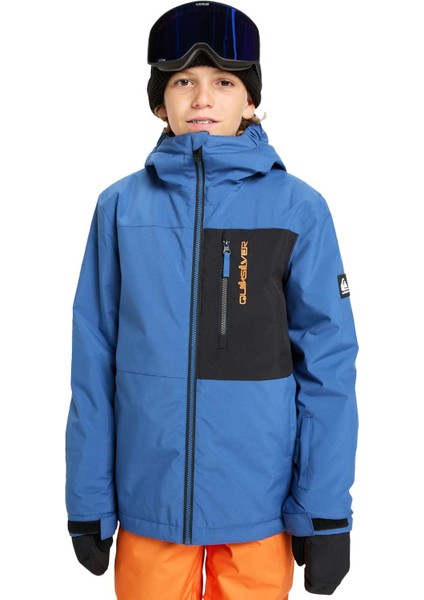 Side Hit Solid Youth Jk Erkek Çocuk Mavi Snowboard Ceketi