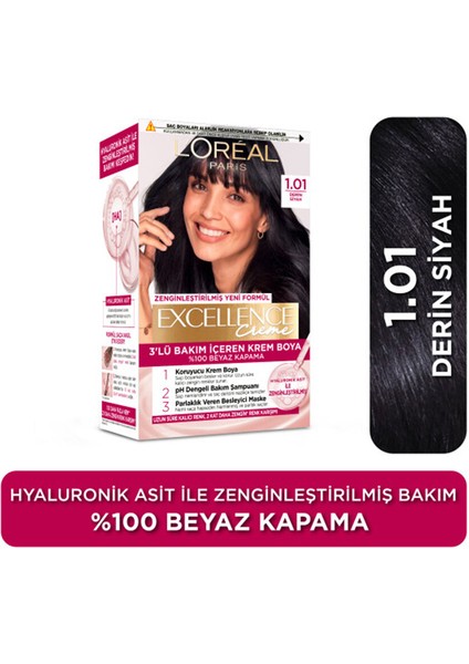 L Oréal Paris Excellence Creme Saç Boyası - 1.01 Derin Siyah fiyatları