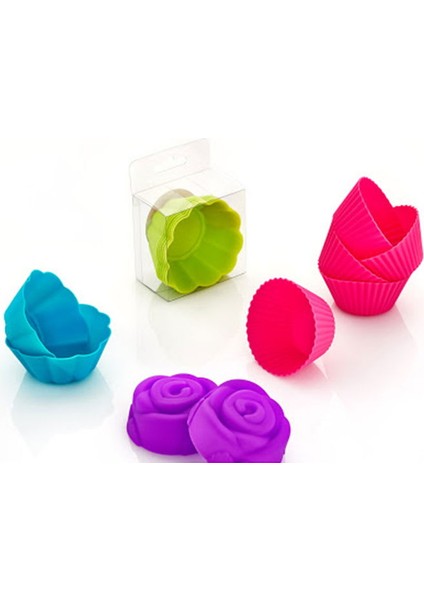 Silikon 6'lı Cup Cake Kalıbı - Asorti