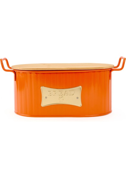 Ahşap Kesme Tahtalı Ekmek Kutusu - Turuncu - 33 cm fiyatları