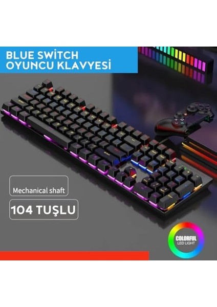 Katsuta Blue Switch Mekanik Gaming Oyuncu Klavyesi 11 Animasyonlu LED Işıklı modelleri