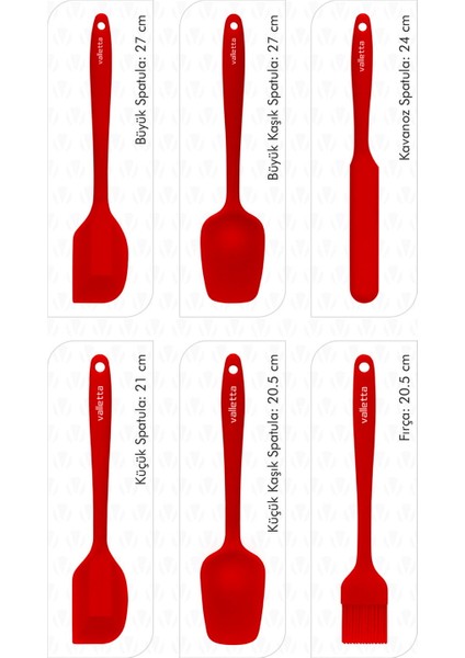 Drongo 6'lı Spatula Seti - Kırmızı modelleri