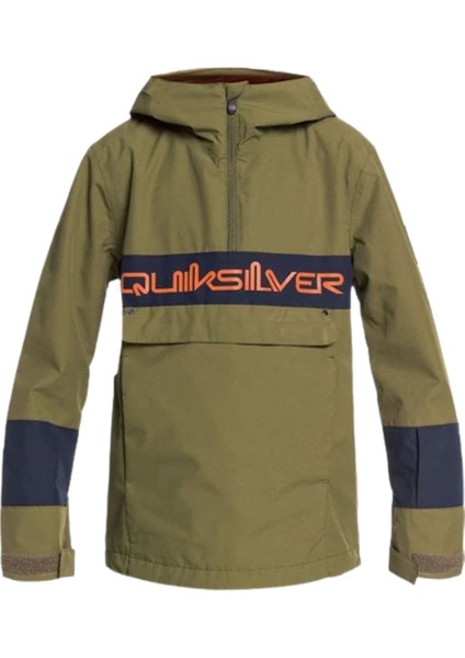 Side Hit Block Youth Jk Erkek Çocuk Yeşil Snowboard Ceketi