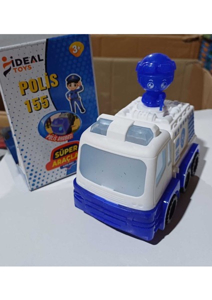 Süper Araçlar Polis 155 Oyuncak Pilli Işıklı Sesli Çarp Dön Özellikli Oyuncak Araç