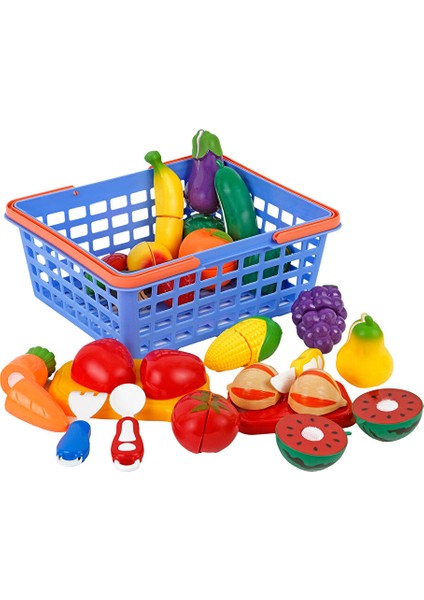 Sepetli Kesilebilen Meyve ve Sebze Seti 42 Parça 1 Adet