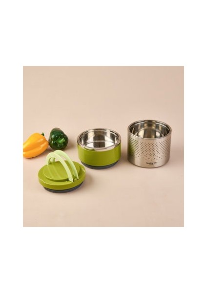 2 Katlı Çelik Yemek Termosu - Yeşil - 1,5 Lt fiyatları