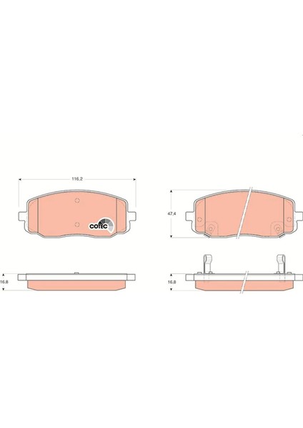 ÖN BALATA HYUNDAI İ10-1.0 1.1-1.2 2008-2011 KIA PICANTO 1.0-1-1 2008 581010XA10 581010XA01 WVA24275