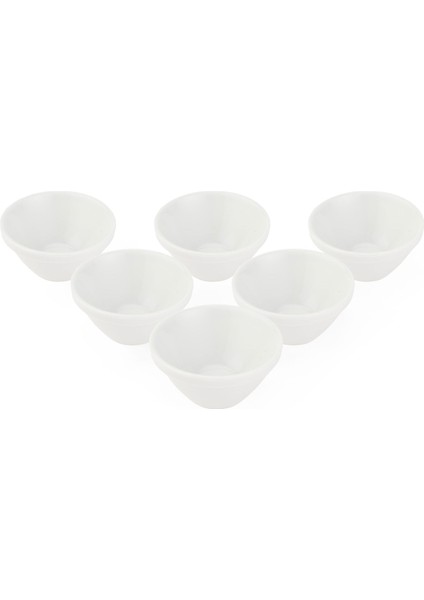 Yuvarlak Porselen 6'lı Sosluk - Beyaz - 3 cm fiyatları