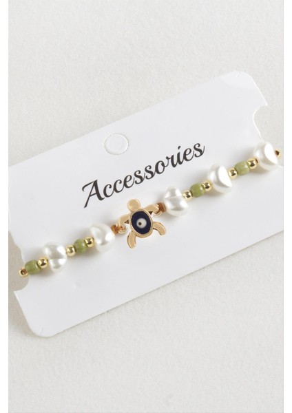 Kaplumbağa Boncuk Inci Makrome Ip Bileklik fırsatları