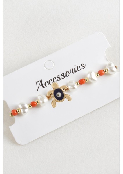 Kaplumbağa Boncuk Inci Makrome Ip Bileklik indirimleri