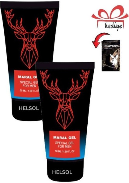 Maral Erkeklere Güç ve Geciktiricili Etkili Bakım ve Masaj Jeli 50 ml x 2 Adet + Lubricant ile