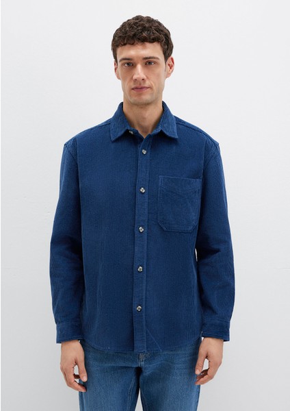 Lacivert Kadife Gömlek 0211749-80925 fırsatları