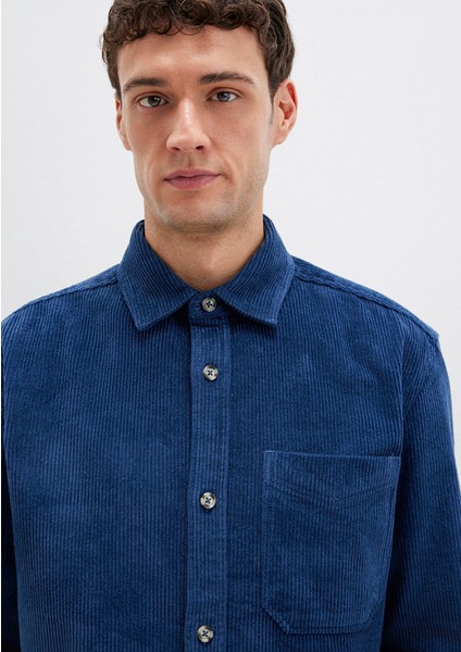 Lacivert Kadife Gömlek 0211749-80925