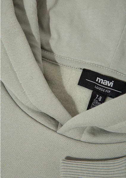 Kapüşonlu Baskılı Yeşil Sweatshirt 6S10149-70155 modelleri