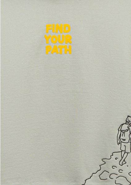 Kapüşonlu Baskılı Yeşil Sweatshirt 6S10149-70155 fırsatları