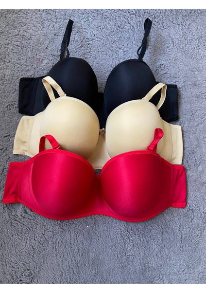 Kadın Toparlayıcı Balenli Desteksiz Straplez 3 Lü Sütyen fırsatları