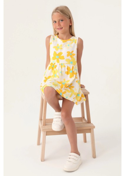 Roly Poly 3393-3 Kız Çocuk Çiçekli Elbise