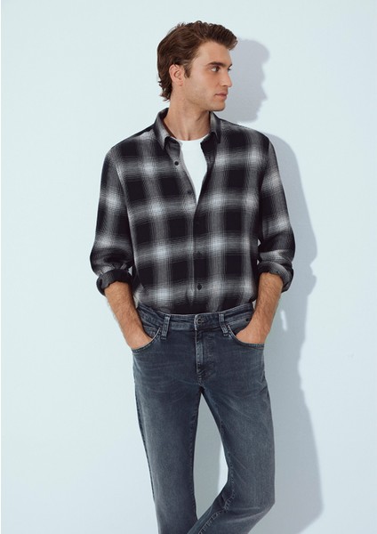 Kareli Siyah Gömlek 0211770-91367