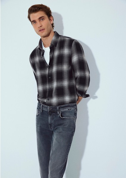 Kareli Siyah Gömlek 0211770-91367 fiyatları