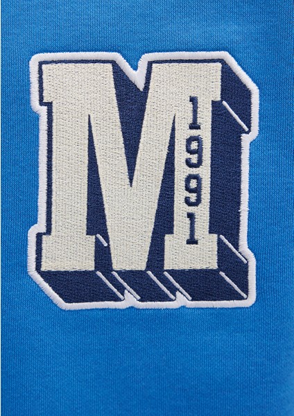 M Logo Nakış Detaylı Mavi Sweatshirt 0S10492-81330