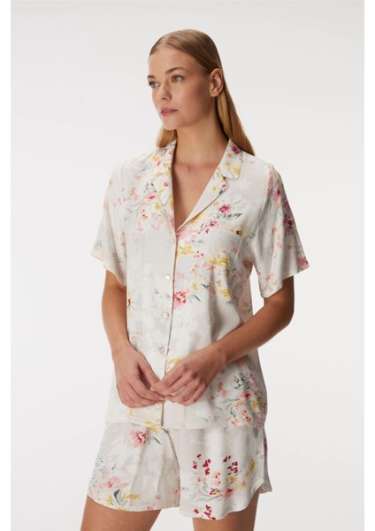 Anıl 11355 Kadın Kısa Kol Gömlek ve Şort Takım