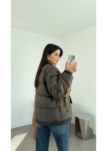 Kruvaze Haki Şişme Mont fiyatları