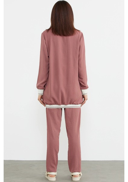 Sementa 76326 Şal Yaka Fermuarlı Krep Takım indirimleri