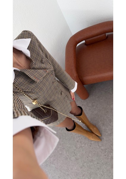 Kazayağı Desenli Ceket Elbise fırsatları