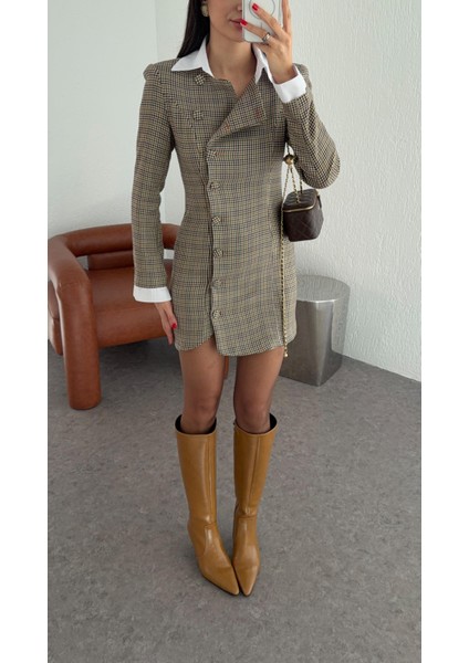 Kazayağı Desenli Ceket Elbise indirimleri