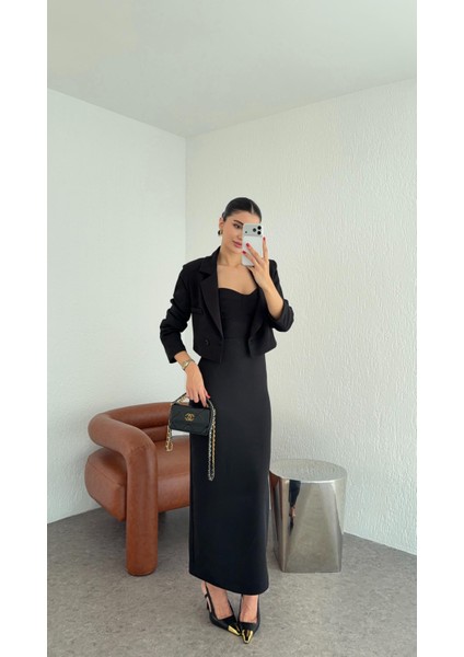 Siyah Ceket-Elbise Takım