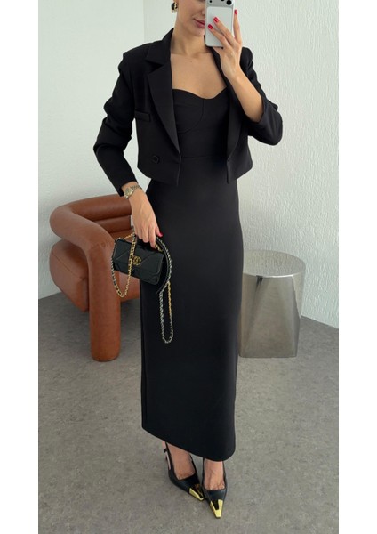 Siyah Ceket-Elbise Takım modelleri