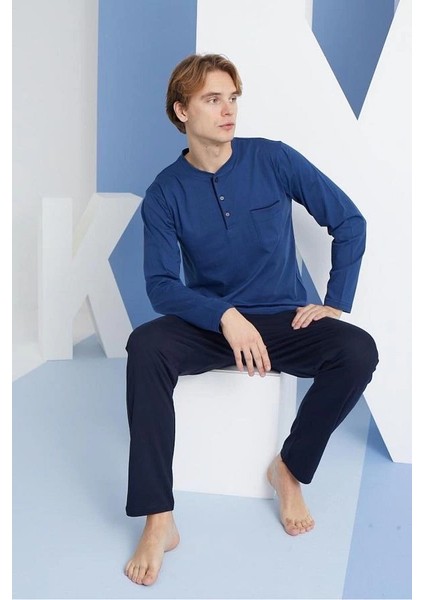 Kocabey 9250 Erkek Midi Yaka Pijama Takım