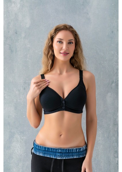 Çıtçıtlı Toparlayıcı Minimizer Sütyen Siyah (MGP11991)