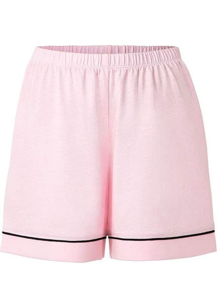Modal Biyeli Şortlu Pijama Takımı / Pembe fırsatları