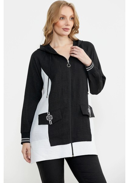 Sementa 76448 Keten Görünümlü Kapüşonlu Tunik Takım fırsatları