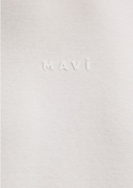 Mavi Logo Baskılı Ekru Tişört 0613250-70057