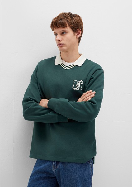 M Logo Bisiklet Yaka Yeşil Interlok Sweatshirt 0S10487-71539 fiyatları