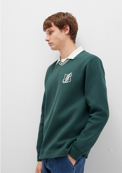 M Logo Bisiklet Yaka Yeşil Interlok Sweatshirt 0S10487-71539 modelleri