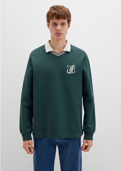 M Logo Bisiklet Yaka Yeşil Interlok Sweatshirt 0S10487-71539 fırsatları