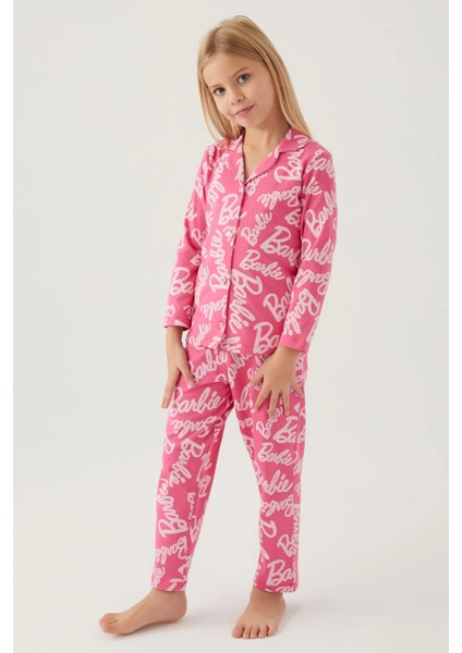 Barbie 1767-G Kız Çocuk Garson Gömlek Pijama Takımı modelleri