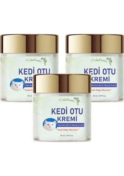 Kedi Otu Kremi Uzak Doğu Mucizesi Doğal Etkili Masaj Krem 50ML x 3 Adet