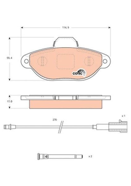 ÖN BALATA FİŞLİ FIAT PANDA 1.2 2009 PANDA 1.4 2010 500 1.2 2011-2008 FORD KA 1.2 2.2009 77365337 77365816 1559698